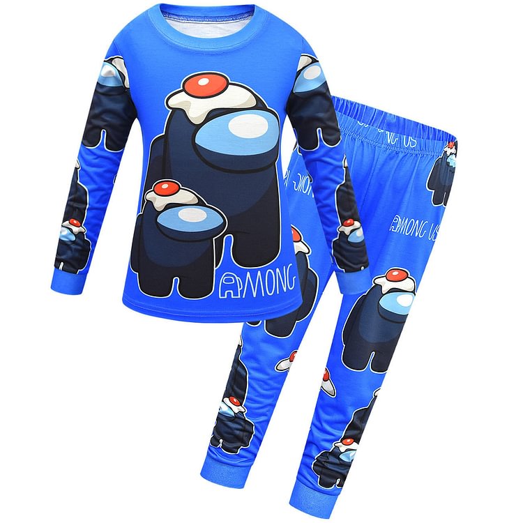 Among us spring and autumn pajamas, large children's home service suit, boys' two-piece set 1740-Mayoulove