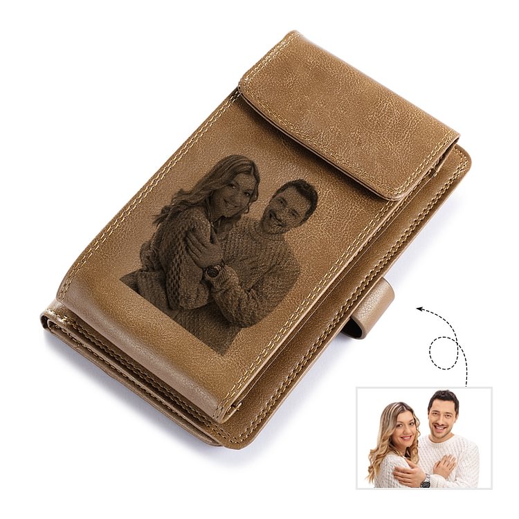 Photo Engraved Wallet Personalized Mens Wallet Photo Wallet
