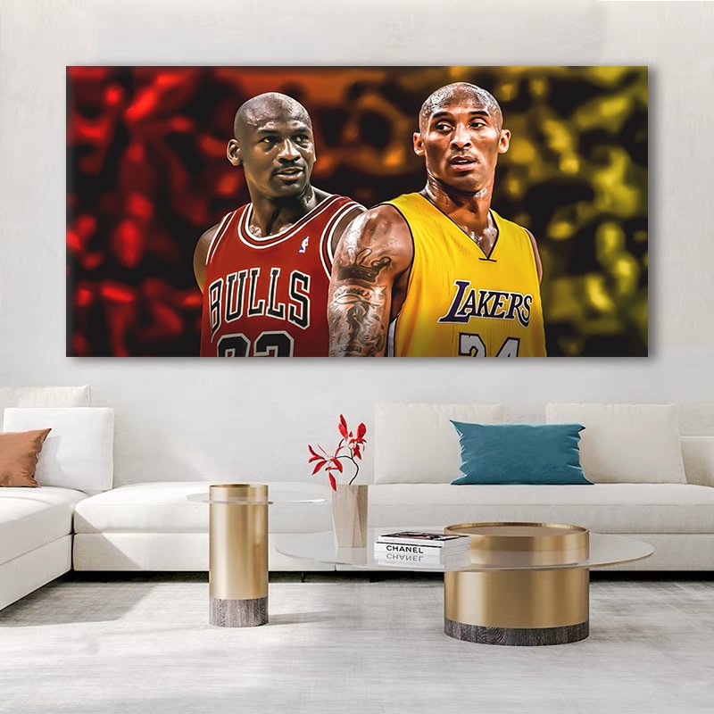 Michael Jordan And Kobe Bryant Canvas Wall Art