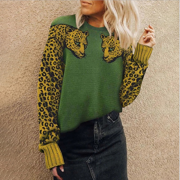 Autumn Winter New Leopard Sweater-Corachic