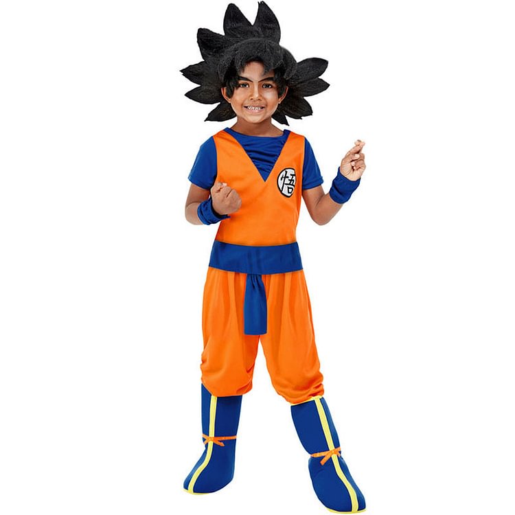 Mayoulove Dragon Ball Son Goku Cosplay Costume with Mask Boys Girls Bodysuit Halloween Fancy Jumpsuits-Mayoulove