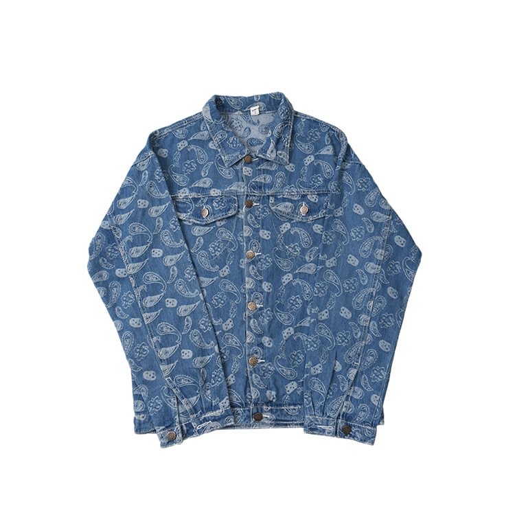 Men's Embroidery Casual Streetwear Denim Jackets-VESSFUL
