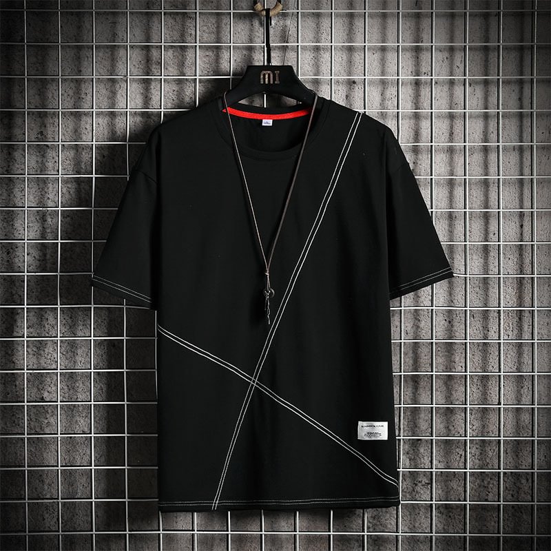 Japanese Style top line design men's bottoming shirt short-sleeved T-shirt