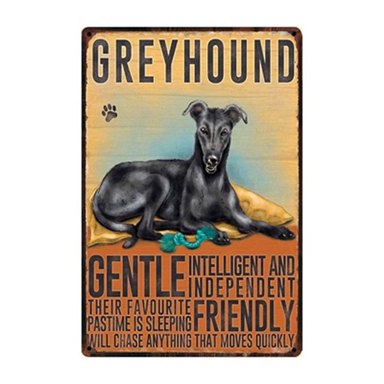 Gray Hound Dog - Vintage Tin Signs