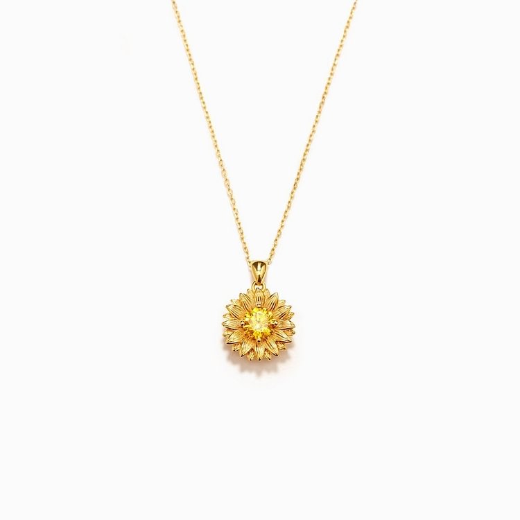 To My Sunshine Sweetheart Sunflower Necklace