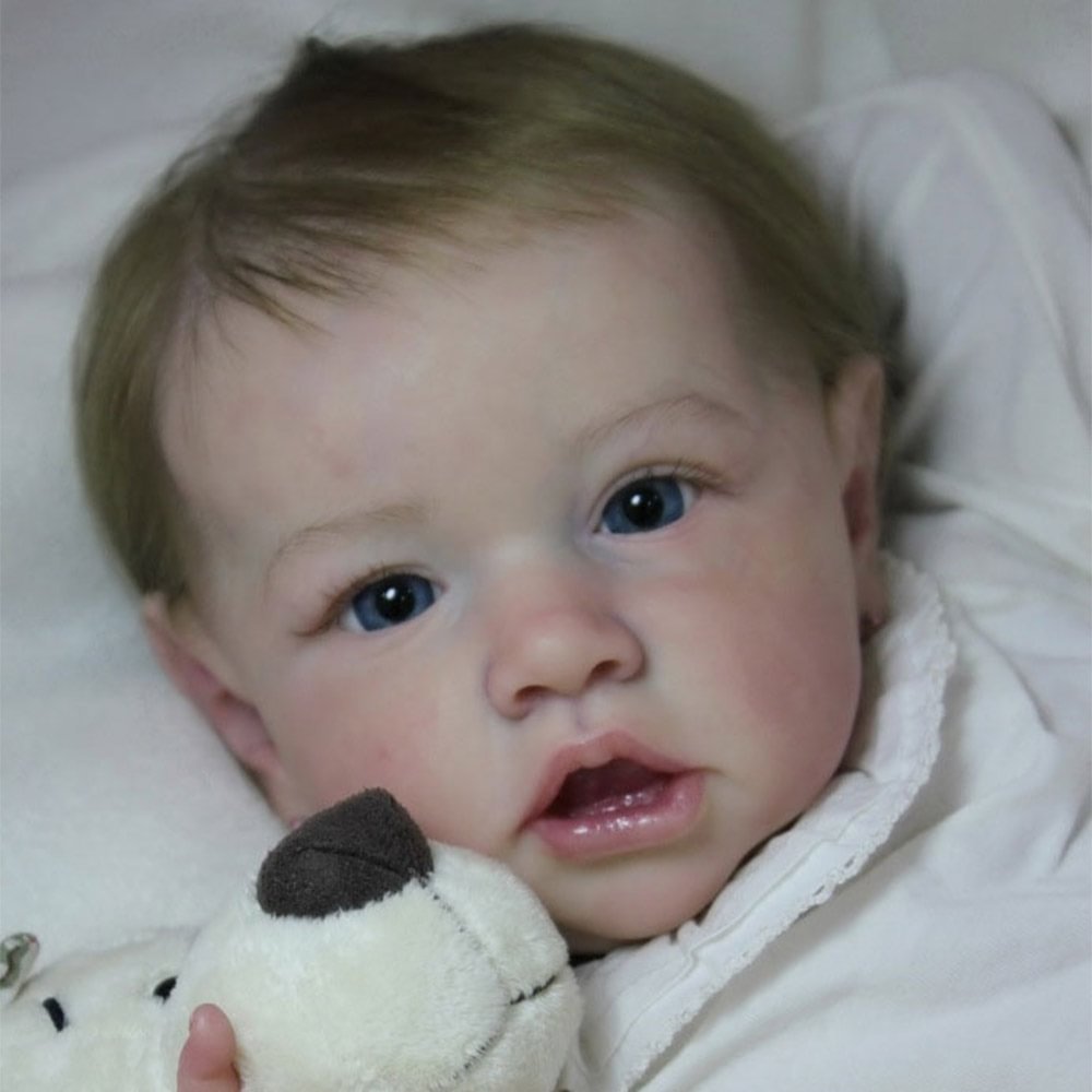 Real Newborn Reborn Baby Girl Realistic 12'' Eyes Open Reborn Baby Doll with Rooted Hair Florence