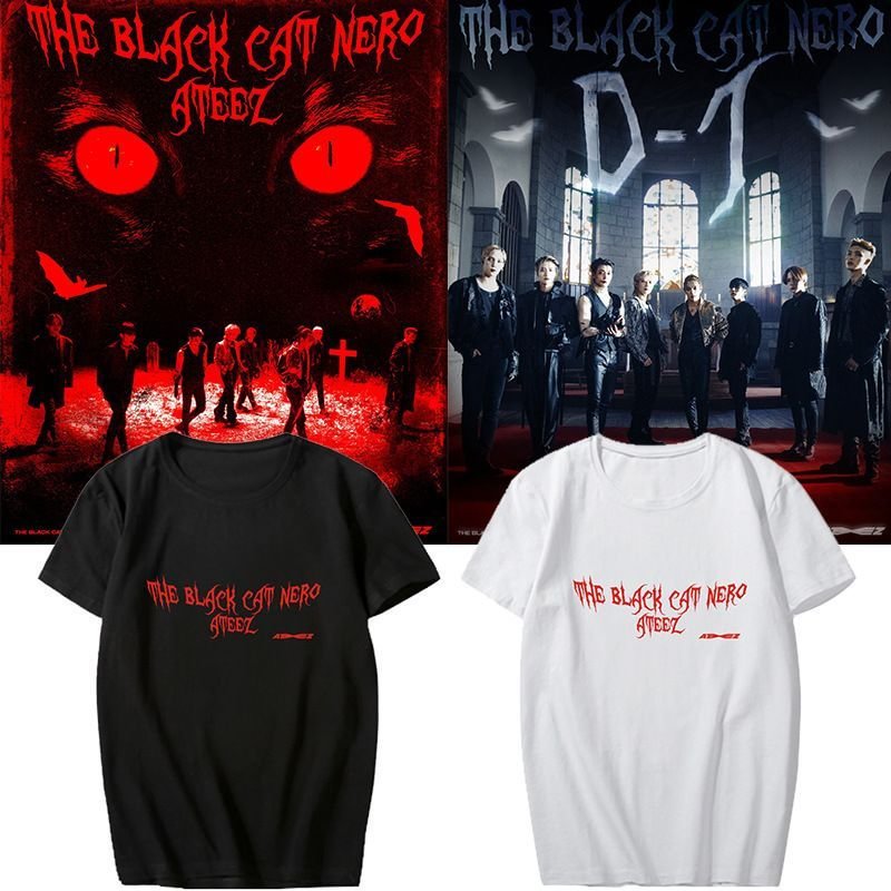 ATEEZ THE BLACK CAT NERO T-shirt