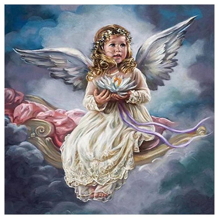 Baby Angel - Diamant rond complet - 30x30cm