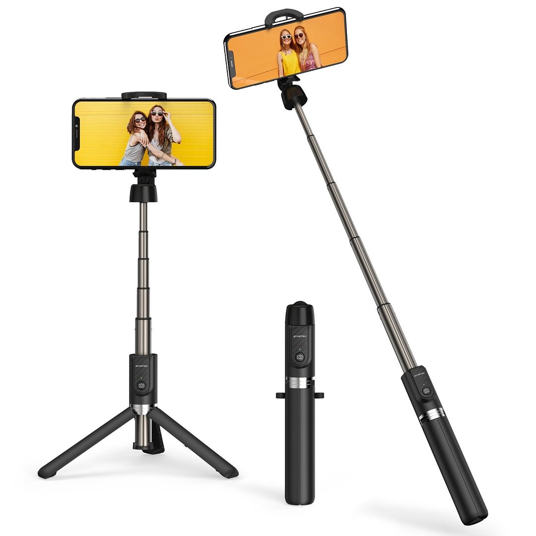 ATUMTEK Bluetooth Selfie Stick Tripod with Wireless Remote 29.3‘’ Black