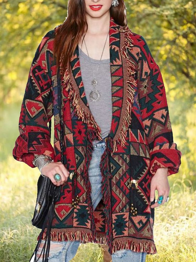 Mayoulove Tribal Knitted Cardigan-Mayoulove