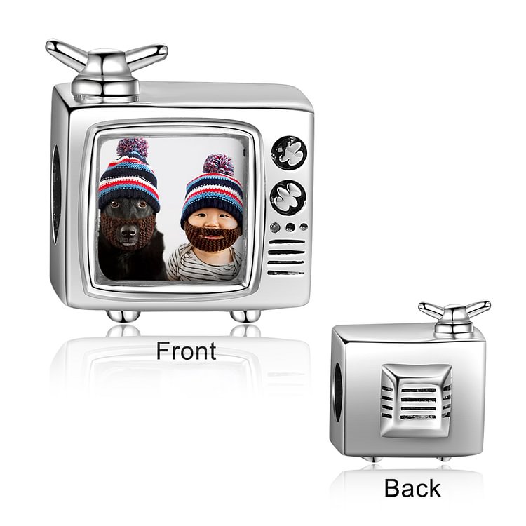 925 Sterling Silver TV Design Photo Charm