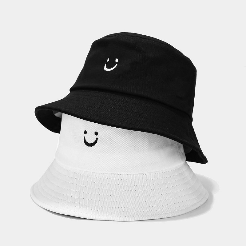 Unisex Embroidery Smile Face Bucket Hat / Techwear Club / Techwear