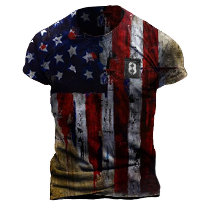 USA Flag Print T-shirt / [viawink] /