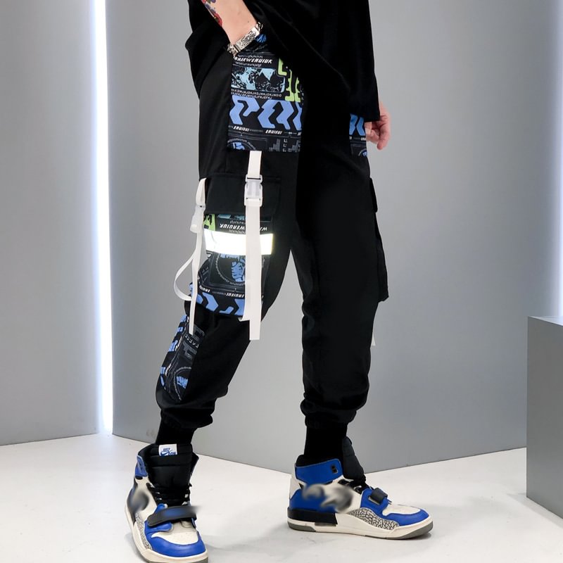 Functional Graffiti Reflective Jogger Pants / Techwear Club / Techwear