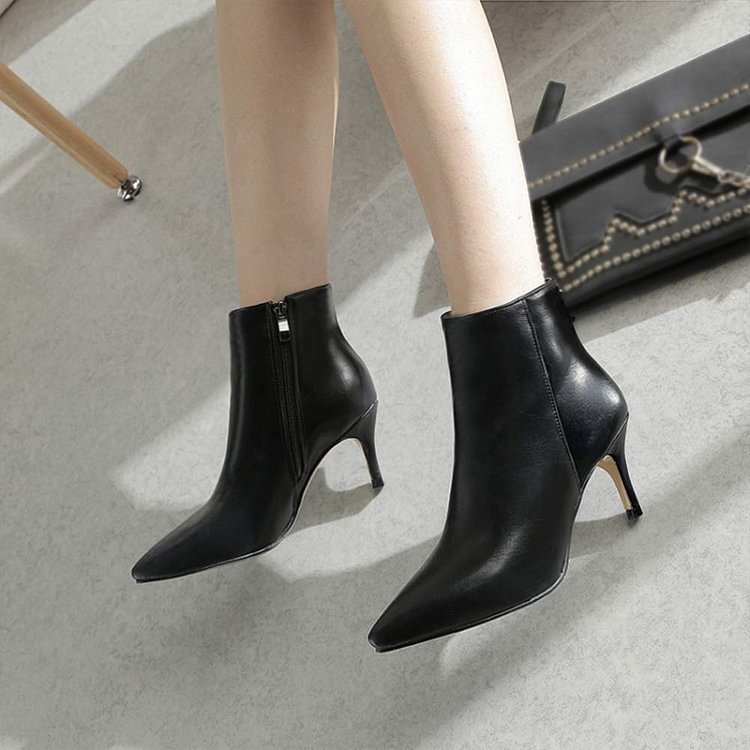 60mm Women's Ankle Boots Closed Pointed Toe Stilettos Booties