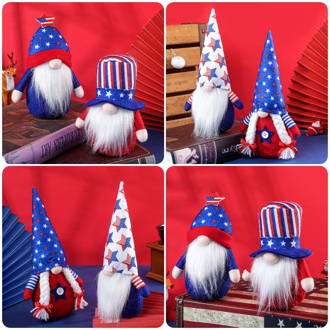 Patriotic Plush Gnome Doll For Independence Day Ornament、、sdecorshop