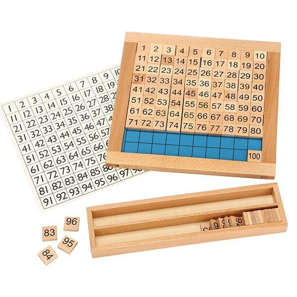 Montessori Wooden Math Hundred 1-100 Grid Board-Mayoulove