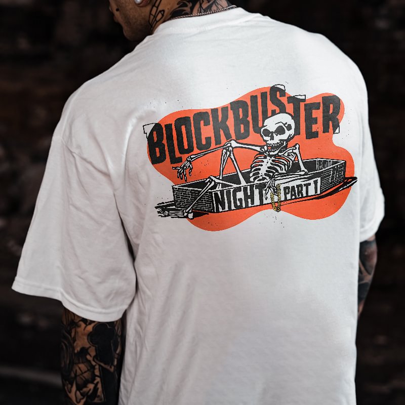 Cloeinc  Blockbuster Skeleton Graphic Crew Neck T-shirt - Cloeinc