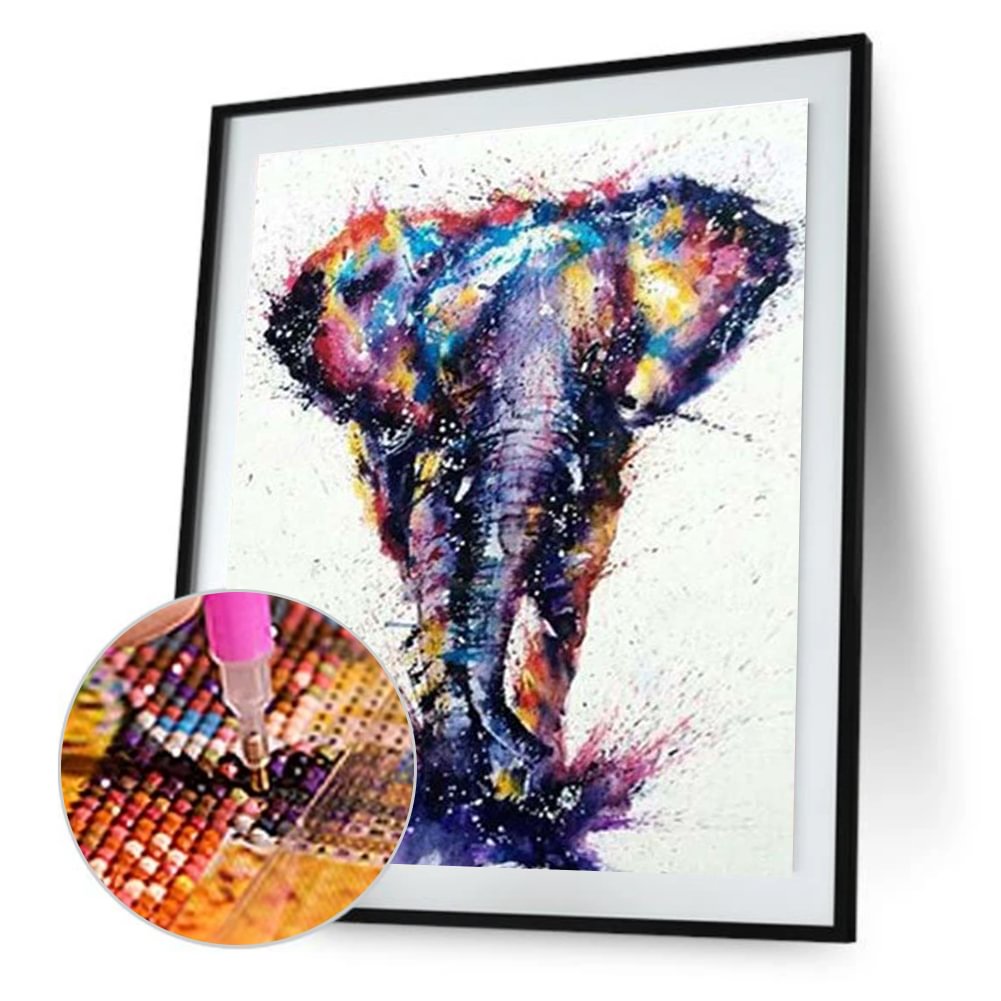 Elephant Crystal Paint  Round Diamond Painting 30*40cm