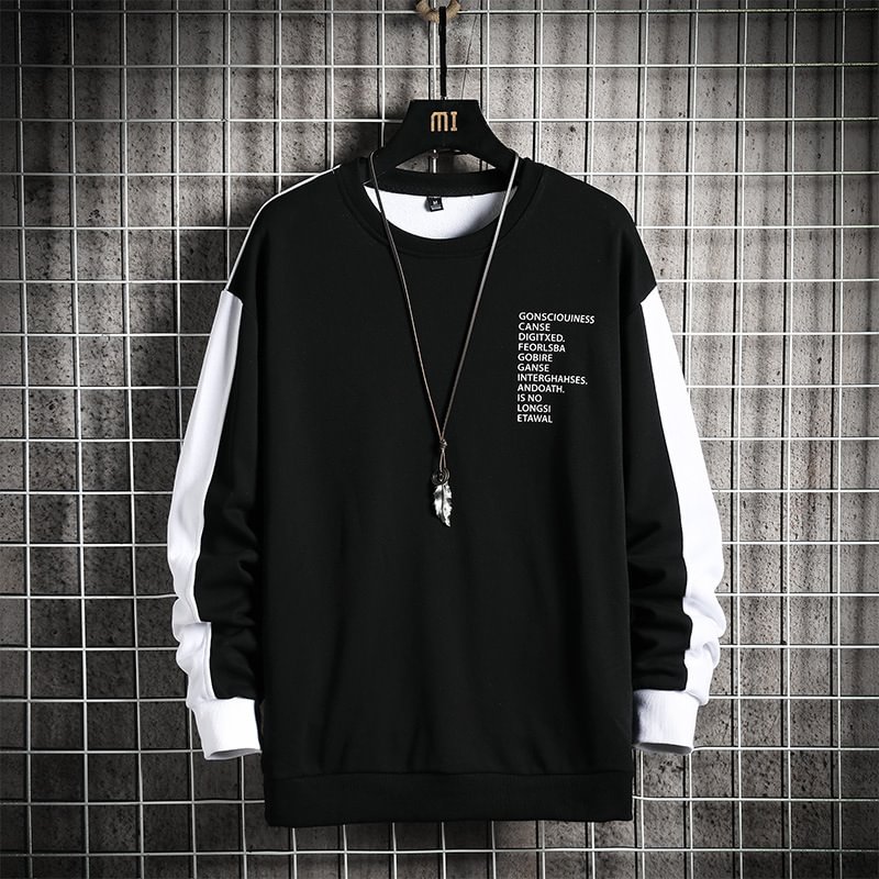 Sweater Men Spring 2021 New Youth Trend Color Matching Casual Loose Round Neck Sweater Foreign Trade Men's Cross-border / Techwear Club / Techwear