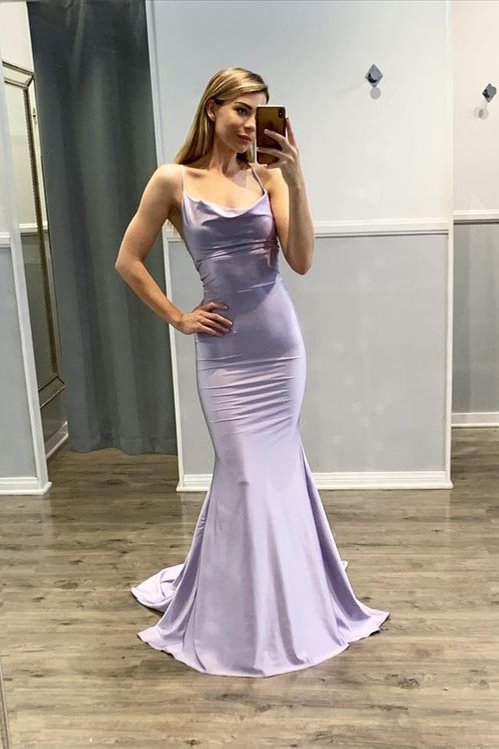 Luluslly Spaghetti-Straps Sleeveless Evening Dress Mermaid Long Online