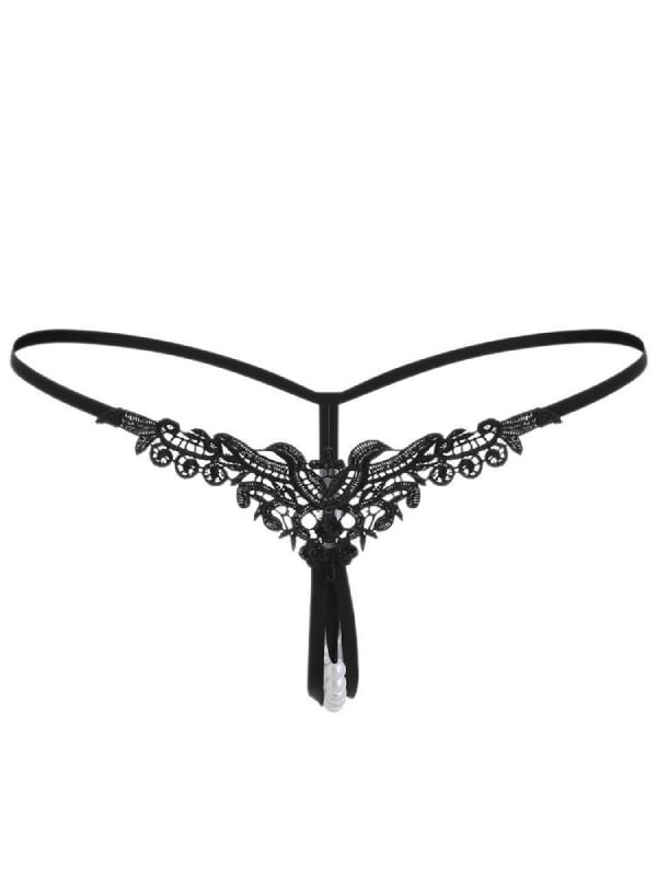 Embroidered Panties Pearl Massage Thong-Icossi