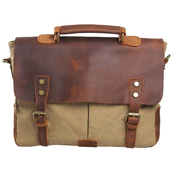 VRIGOO Vintage Canvas Crossbody Shoulder Bag Briefcase
