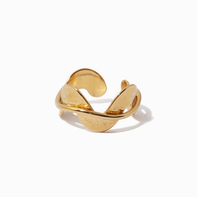 Retro Wave Gold Open Ring