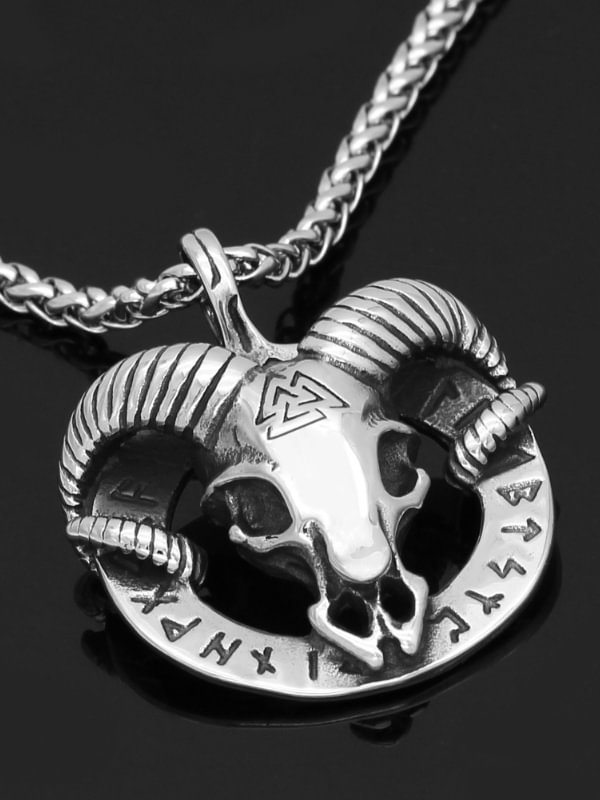 Viking Steel Animal Head Necklace