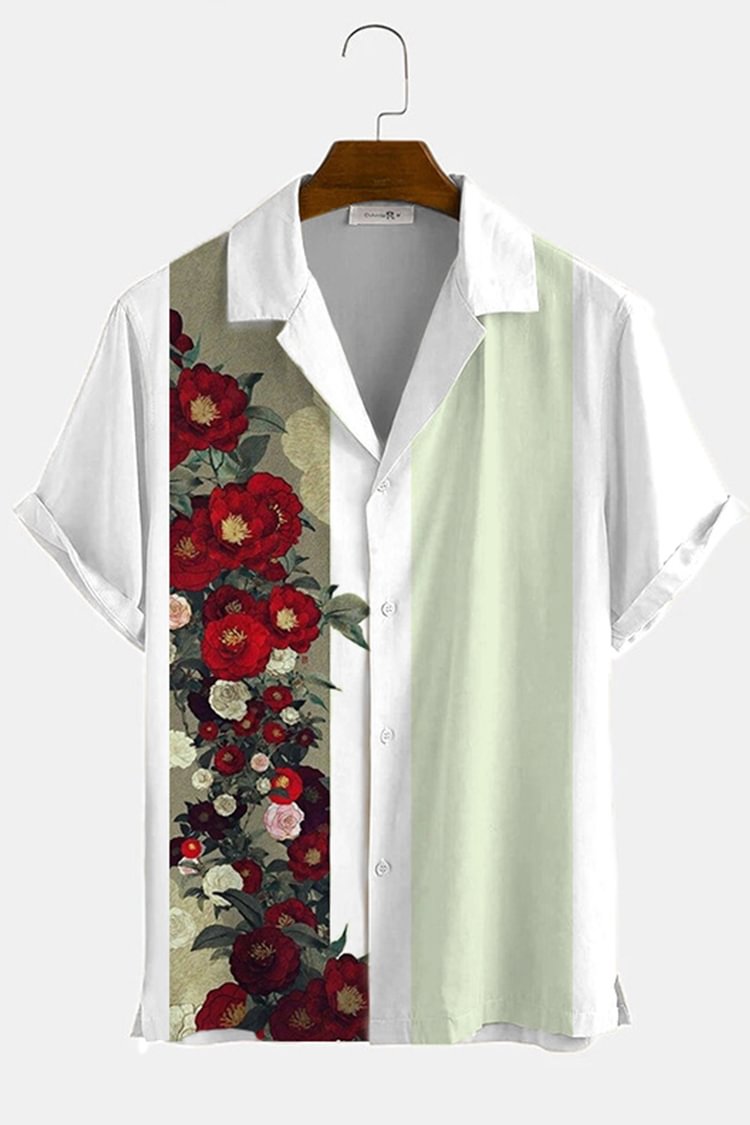 Tiboyz Fashion Casual Loose Floral Shirt