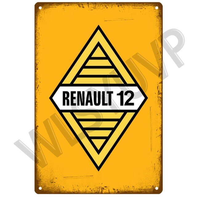 Renault 12 Car - Vintage Tin Signs