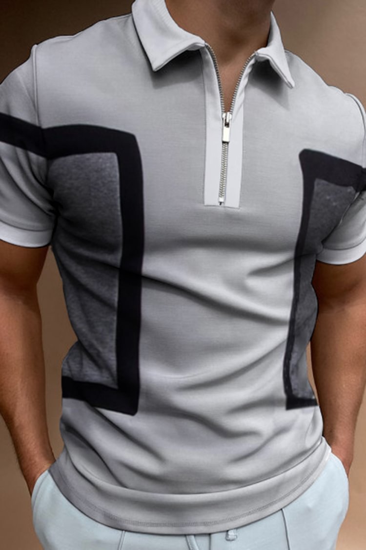 Tiboyz Men's Casual Short Sleeve Polo Shirt 