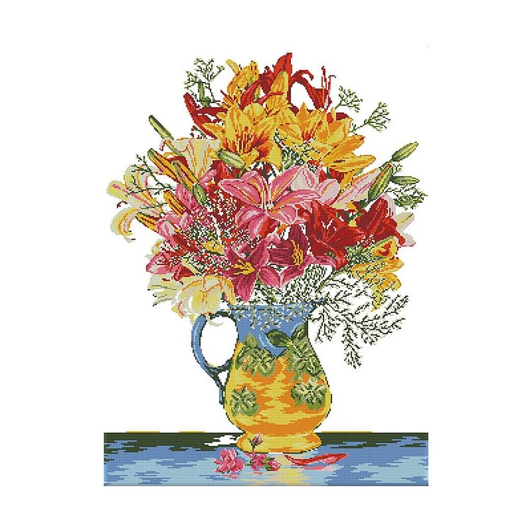 Flowers Blooming - 14CT Stamped Cross Stitch - 69*53cm