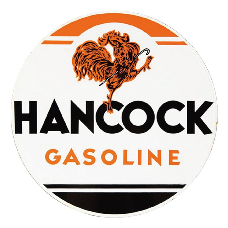 Hancock Gasoline - Round Tin Sign - 30*30cm