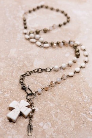 Good Grace Cross Necklace - White