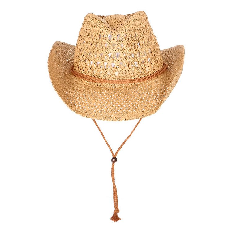 BrosWear Western Style Straw Hat khaki