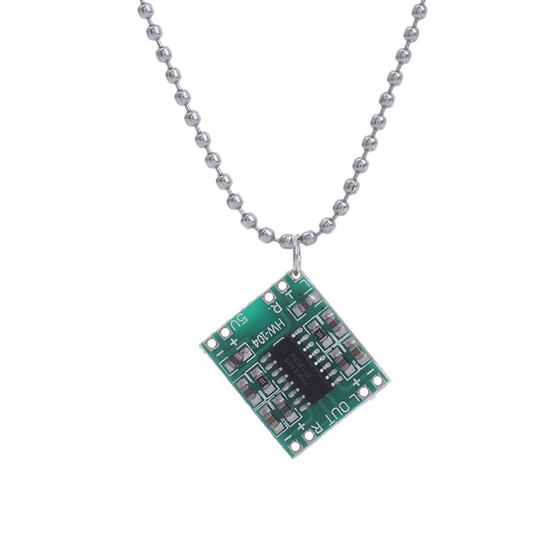 Futuristic Y2K Cyberpunk Street Small Green Pendant Necklace / Techwear Club / Techwear