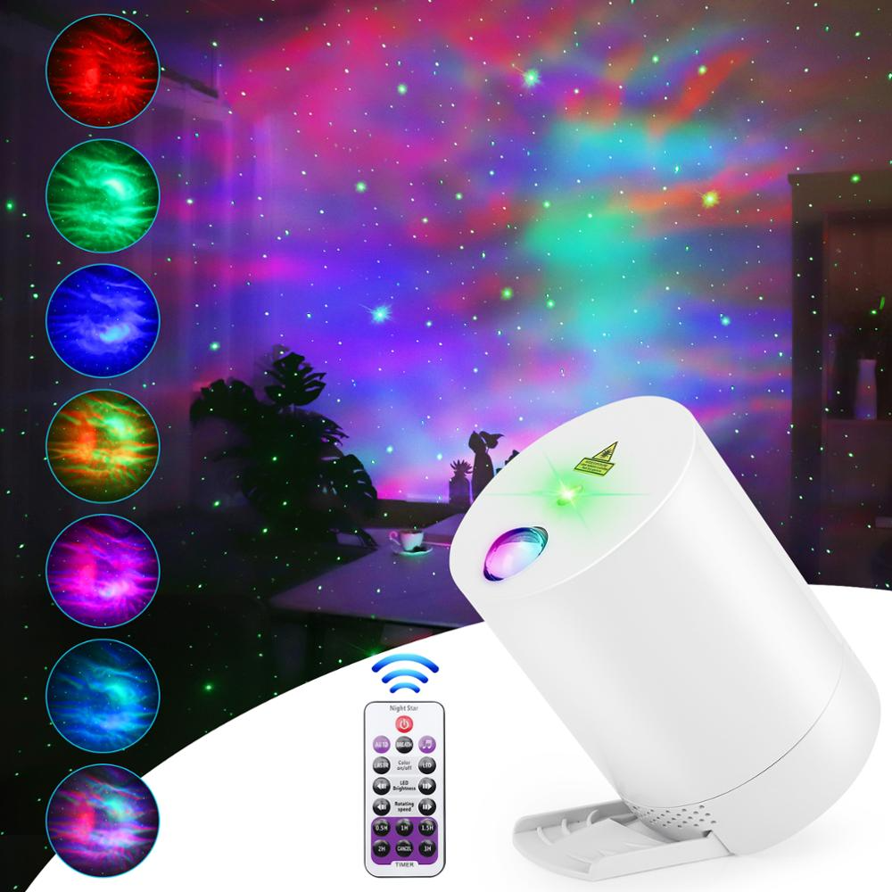 Galaxy Projector Galaxy Light Night Projector Starry Sky Projector Water Wave Lamp LED star music Rotating Remote Control Bluetooth Bedroom Bedside Lamp、、sdecorshop