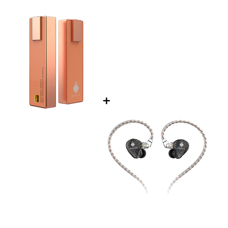 S9 PRO Red Copper DAC & AMP + MS2 Earphones Bundle-Hidizs