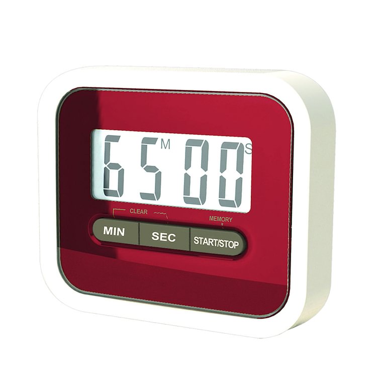 Electronic LCD Digital Countdown Timer for Cooking Reminder Clock (Red)