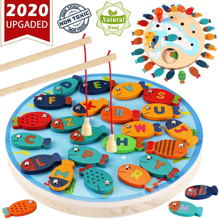 Wooden Magnetic Fishing Game-Mayoulove