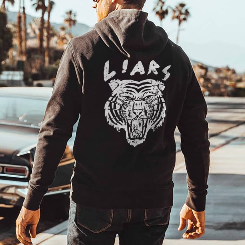 Ferocious tiger print designer casual hoodie - Krazyskull