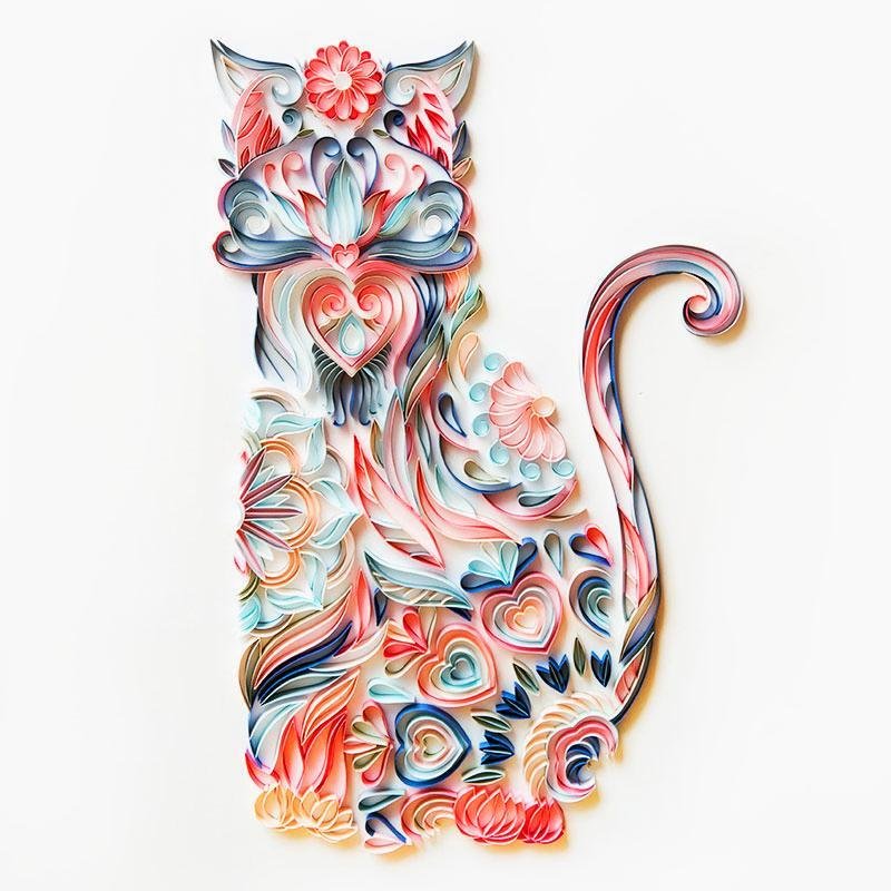 JEFFQUILLING™-JEFFQUILLING™ Paper Filigree painting Kit - Cat