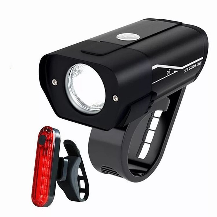 LED Bicycle Headlights Taillights Set USB Rechargeable Rear Front Lights