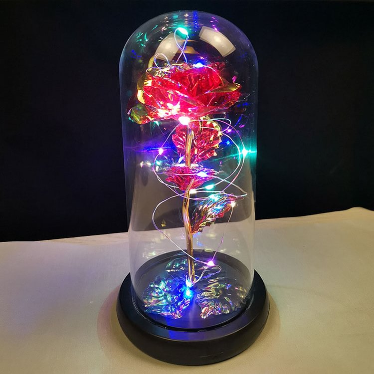 Galaxy Rose Led Fairy Lamp Gold Rose Glass Desk Lighting - tree - Codlins