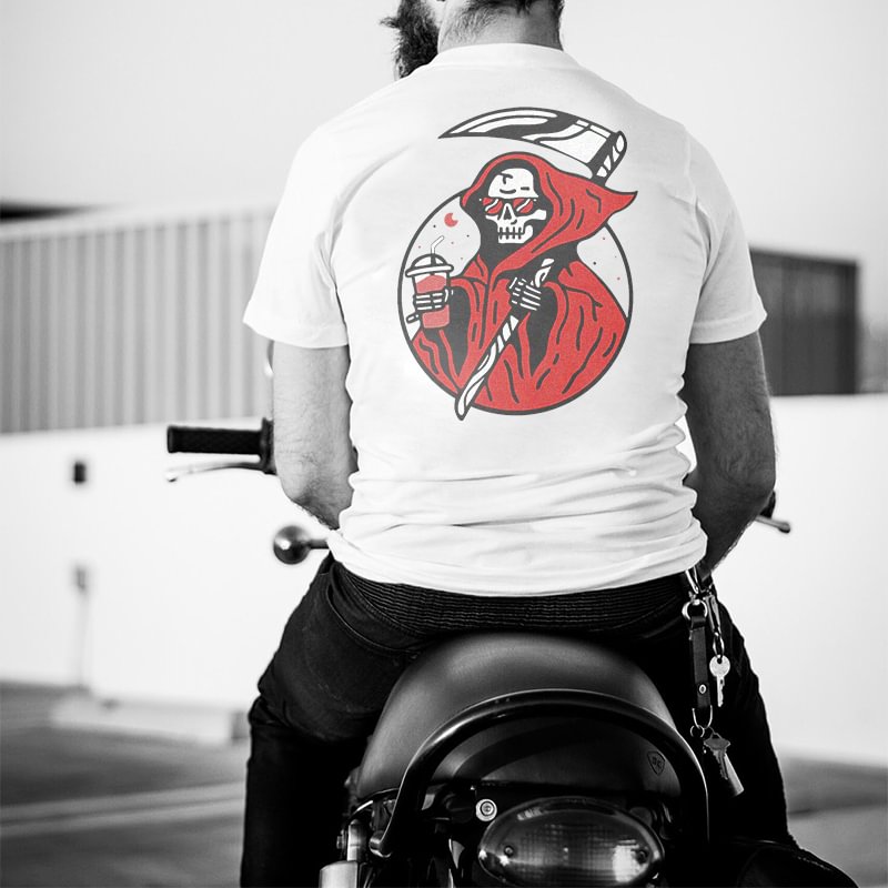 Designer hell skull print casual t-shirt -  