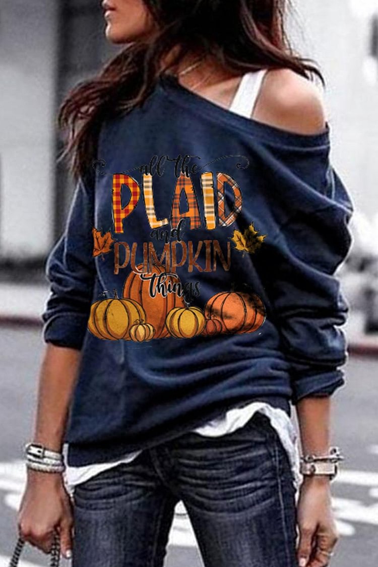 Women's T-shirts Pumpkin Letter Print T-shirt-Mayoulove