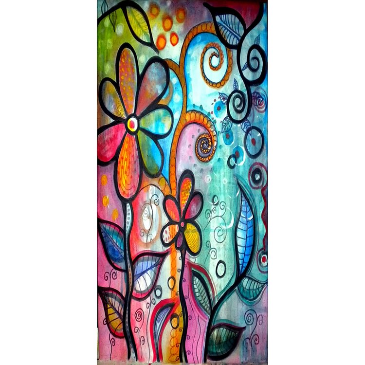 Abstract Flower - Round Drill Diamond Painting - 40*80CM (Big Size)