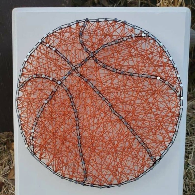String Art - Basketball 5" x 5"-Ainnpuzzle