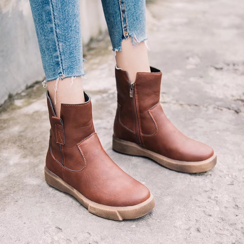 Women's casual warm short boots - vzzhome